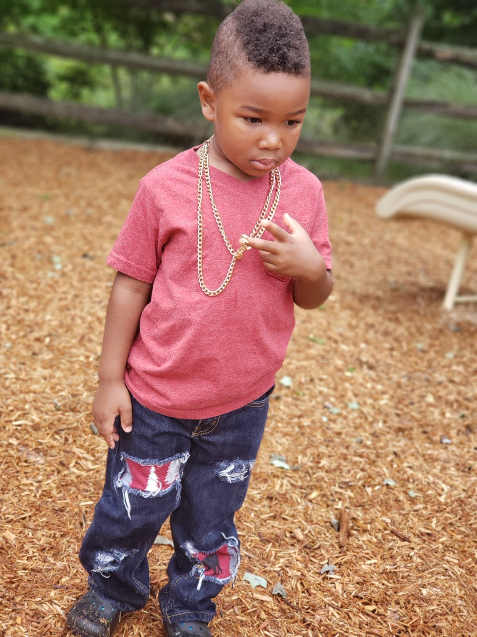 Boys Red Forset Distressed Jeans infant toddler tots
