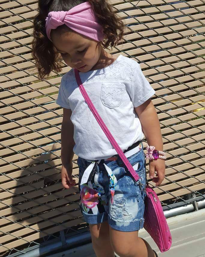 Girls Rose Bud Distressed Shorts