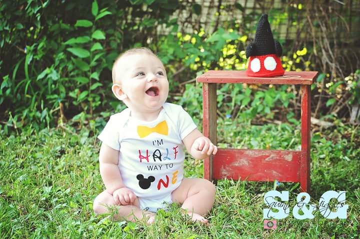 Mickey Mouse Half Birthday Onesie Boys Shirt Disney