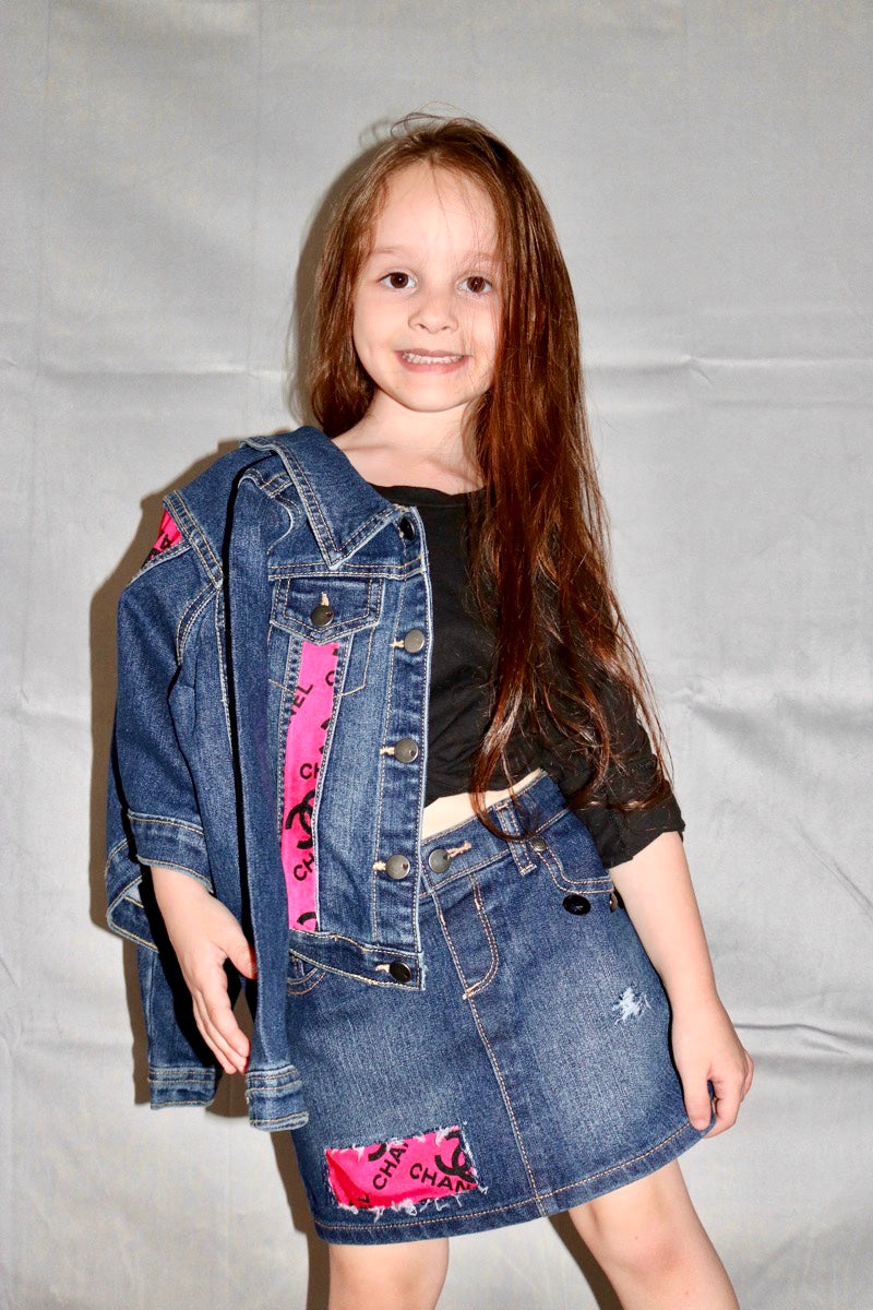 Chanel Designer Denim Jacket Girls
