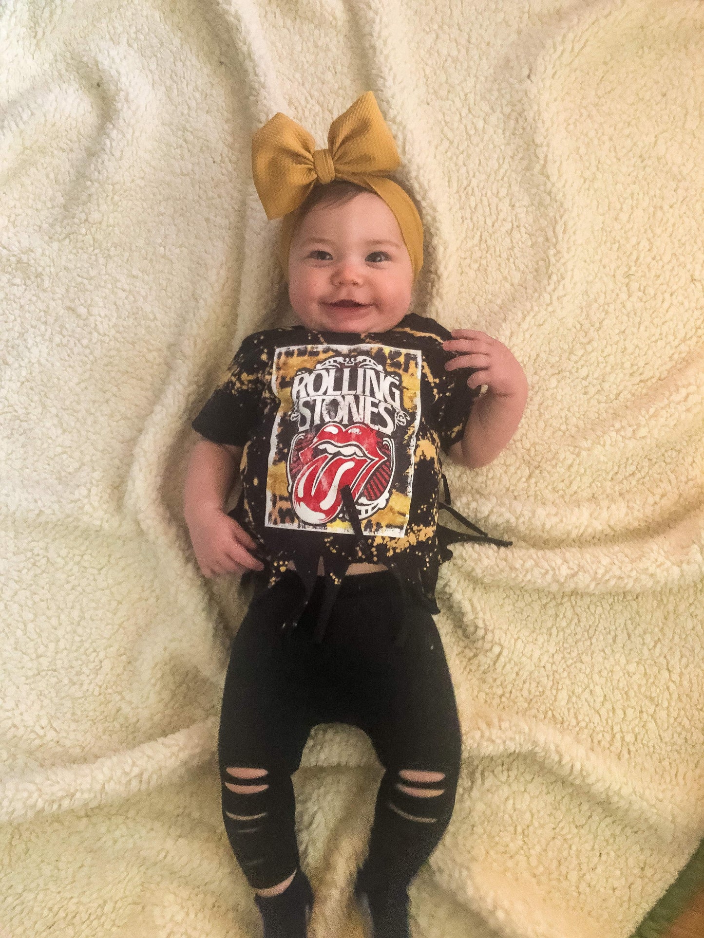 Rock n Roll Rolling Stones Fringe Acid Shirt Girls Shirt
