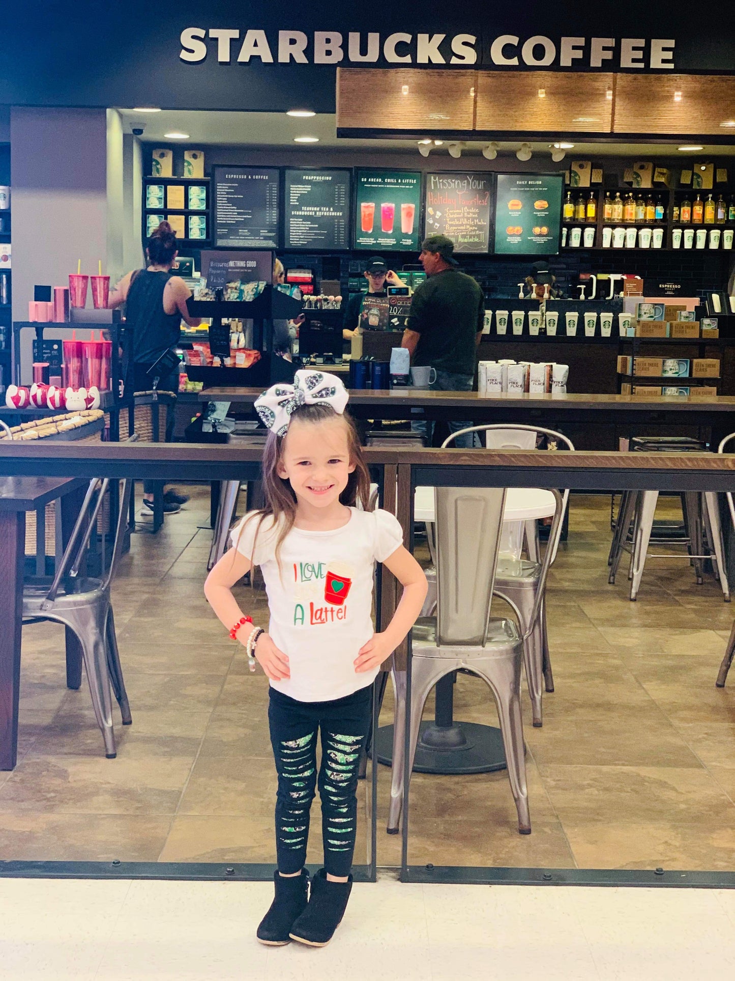 Girls Starbucks Shredded Leggings