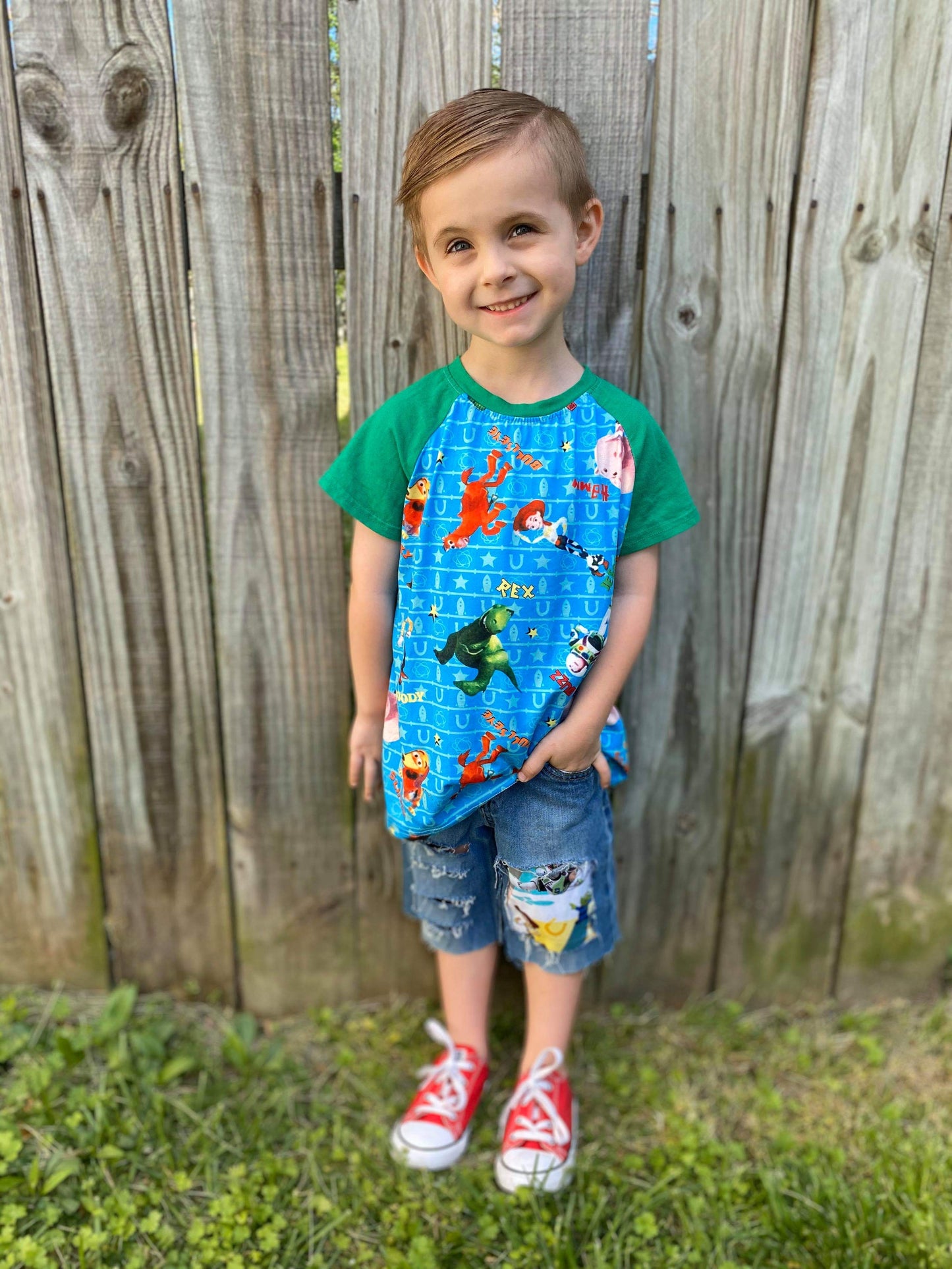 Toy Story Boys Distressed Jeans Short