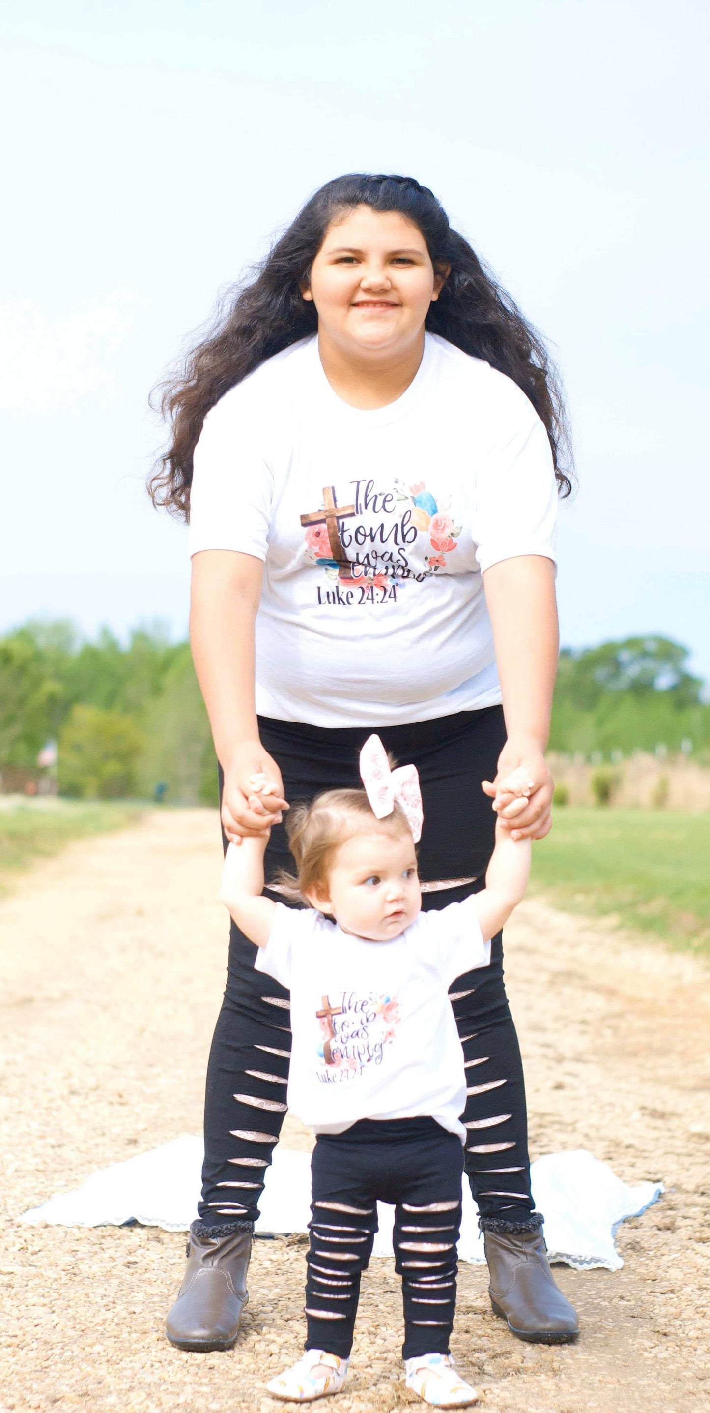The Tomb Was Empty Easter Girls Shirts Ladies Shirt