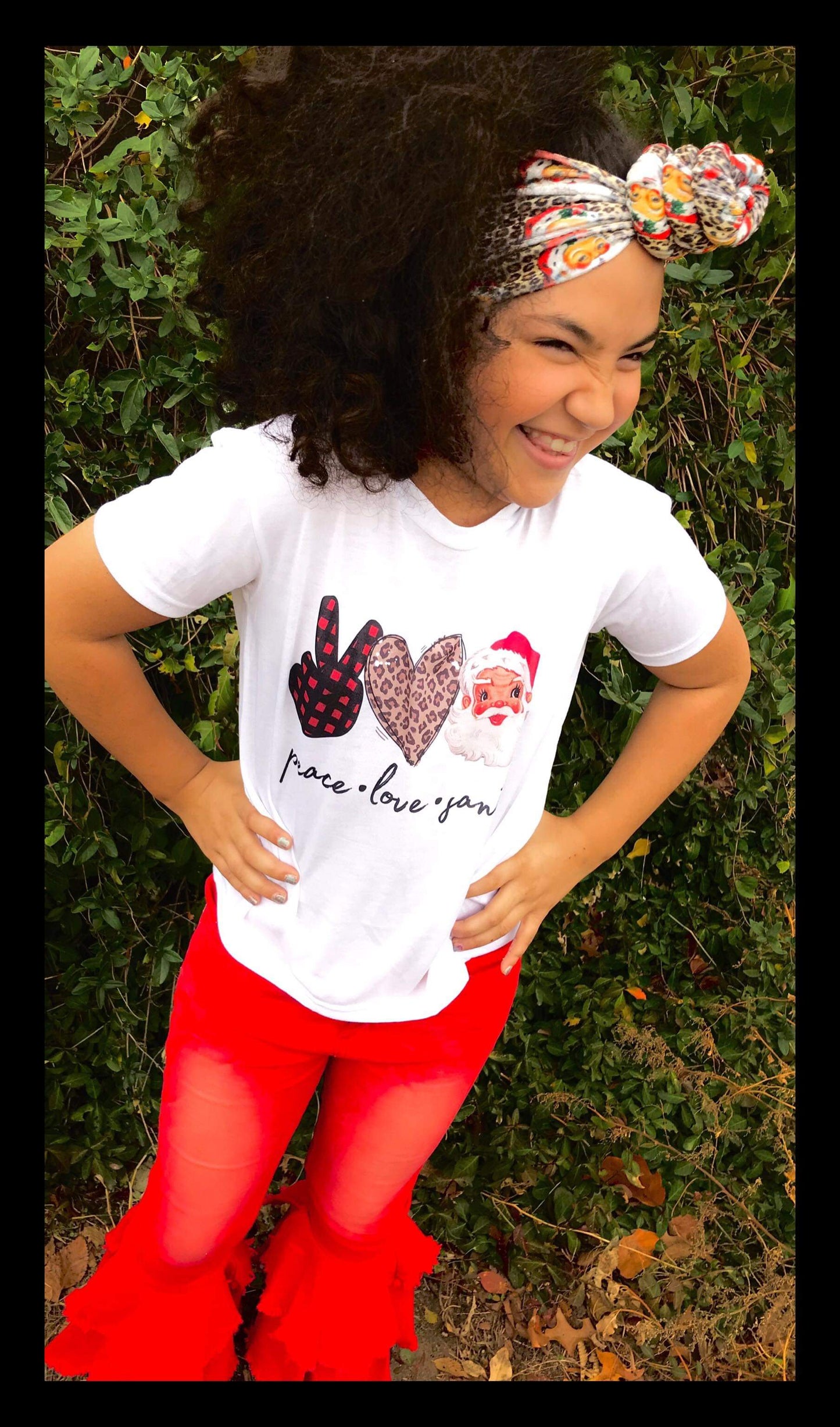 Peace Love Santa Christmas Boys Shirt Girls Shirt Ladies Shirt Mens Shirt