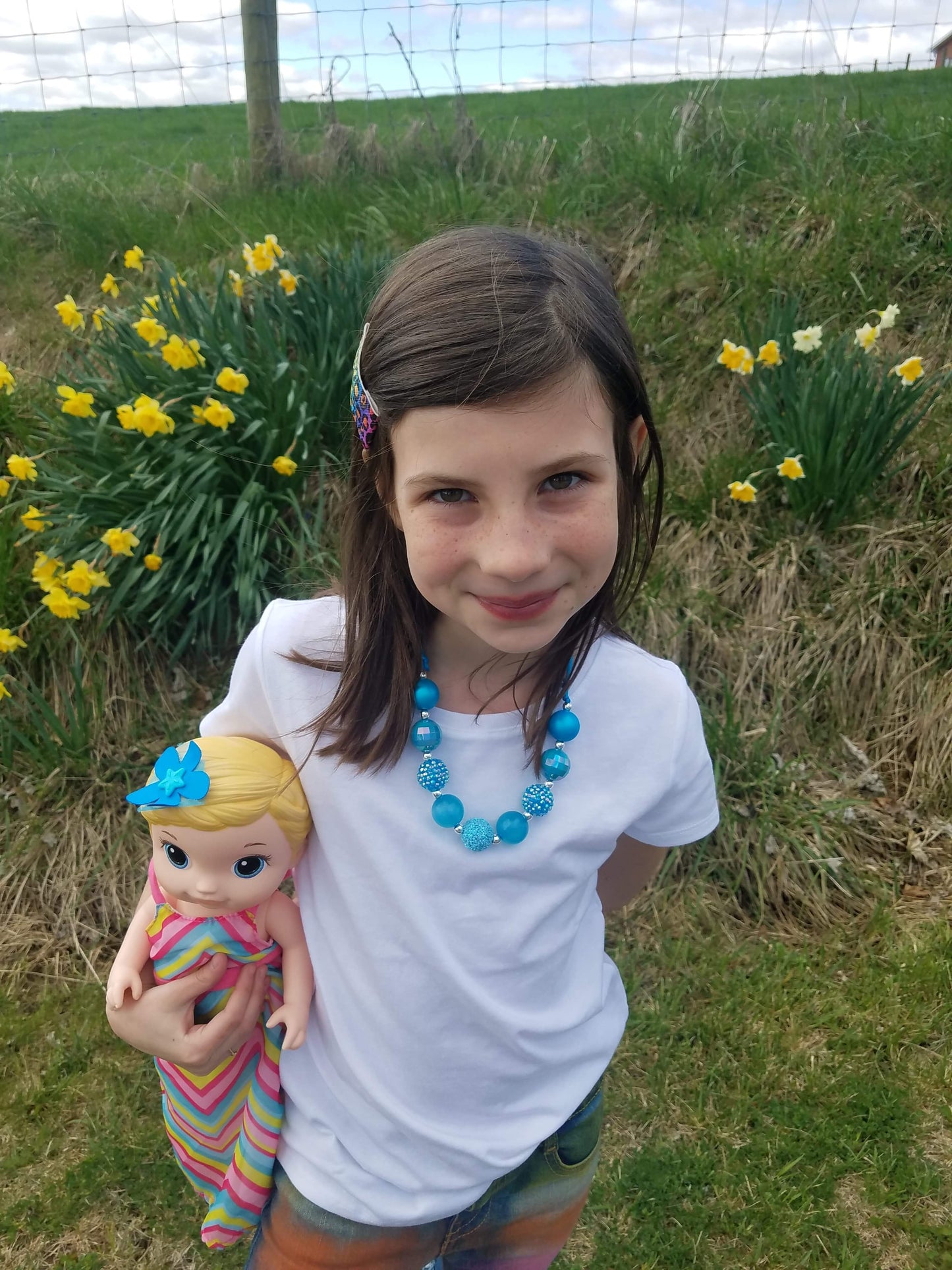 Rainbow Ombre' Girls Distressed Jeans Shorts