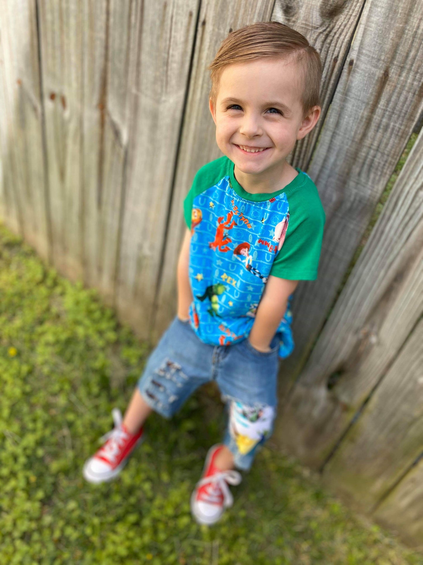Toy Story Boys Distressed Jeans Short