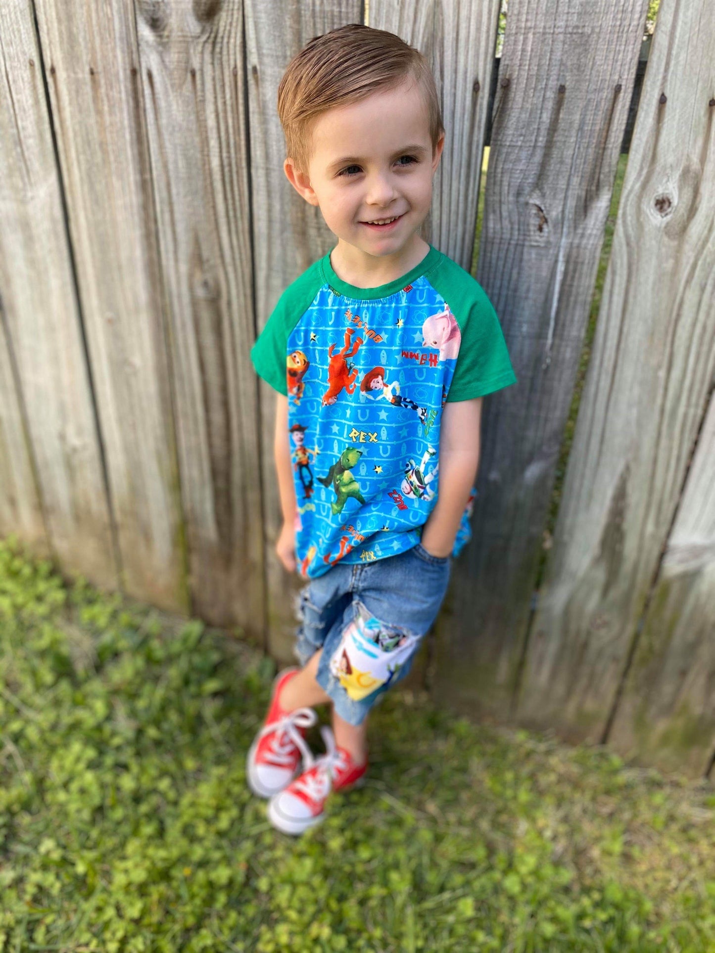 Toy Story Boys Distressed Jeans Short