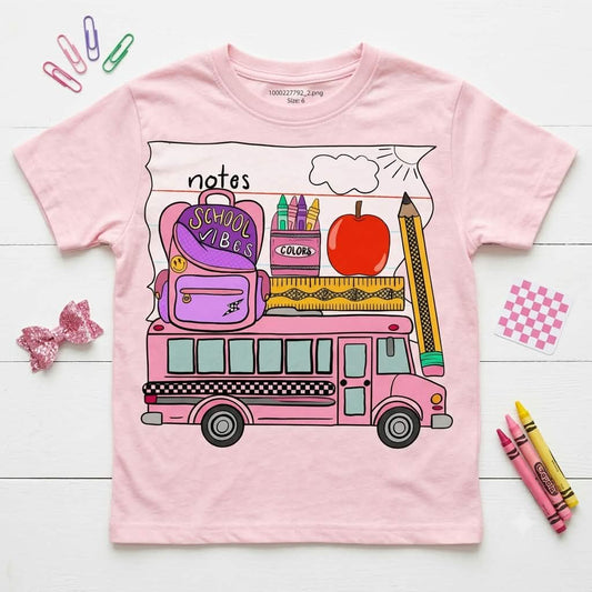 Bus Boys Shirt Girls Shirt Back to School