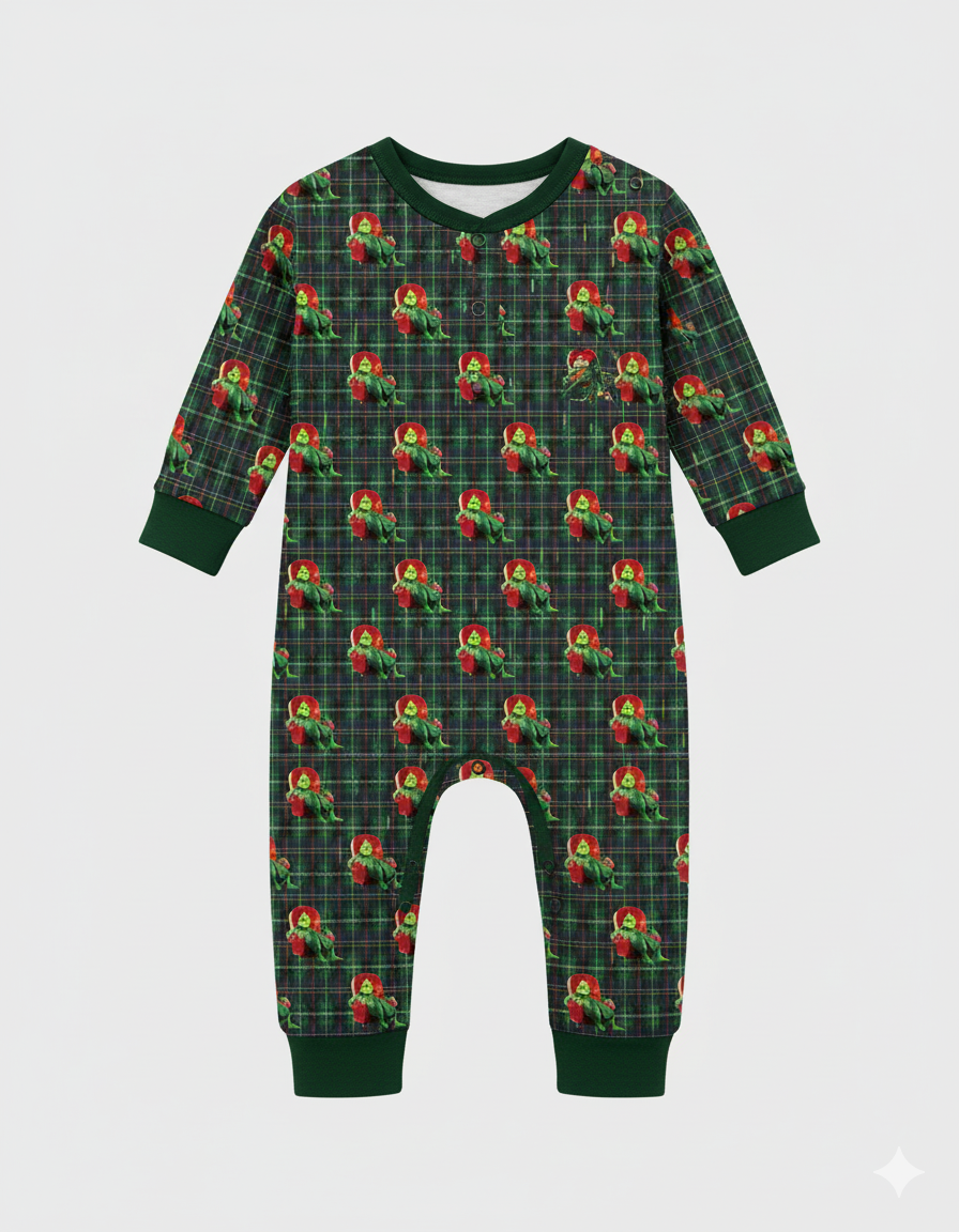 Grinch Plaid Christmas Handmade