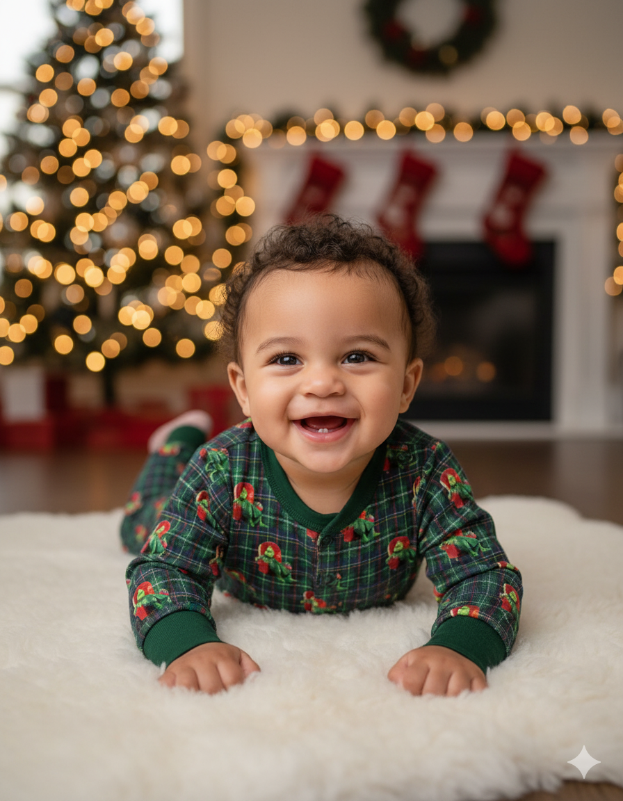 Grinch Plaid Christmas Handmade