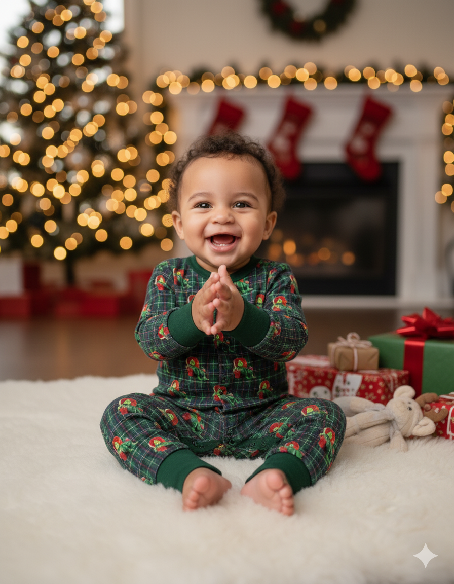 Grinch Plaid Christmas Handmade