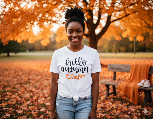 Hello Autumn Girls Shirt Boys Shirt Ladies Shirt Mens Shirt Thanksgiving Fall