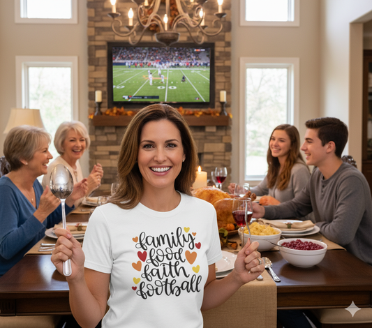 Family Food Faith Football Girls Shirt Boys Shirt Fall