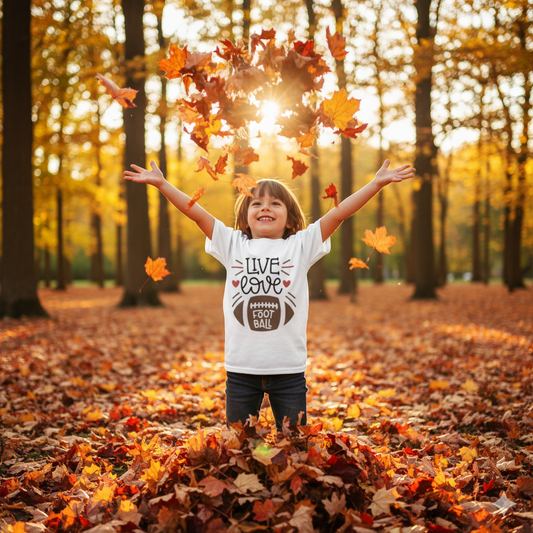 Live Love Football Girls Shirt Boys Shirt Fall
