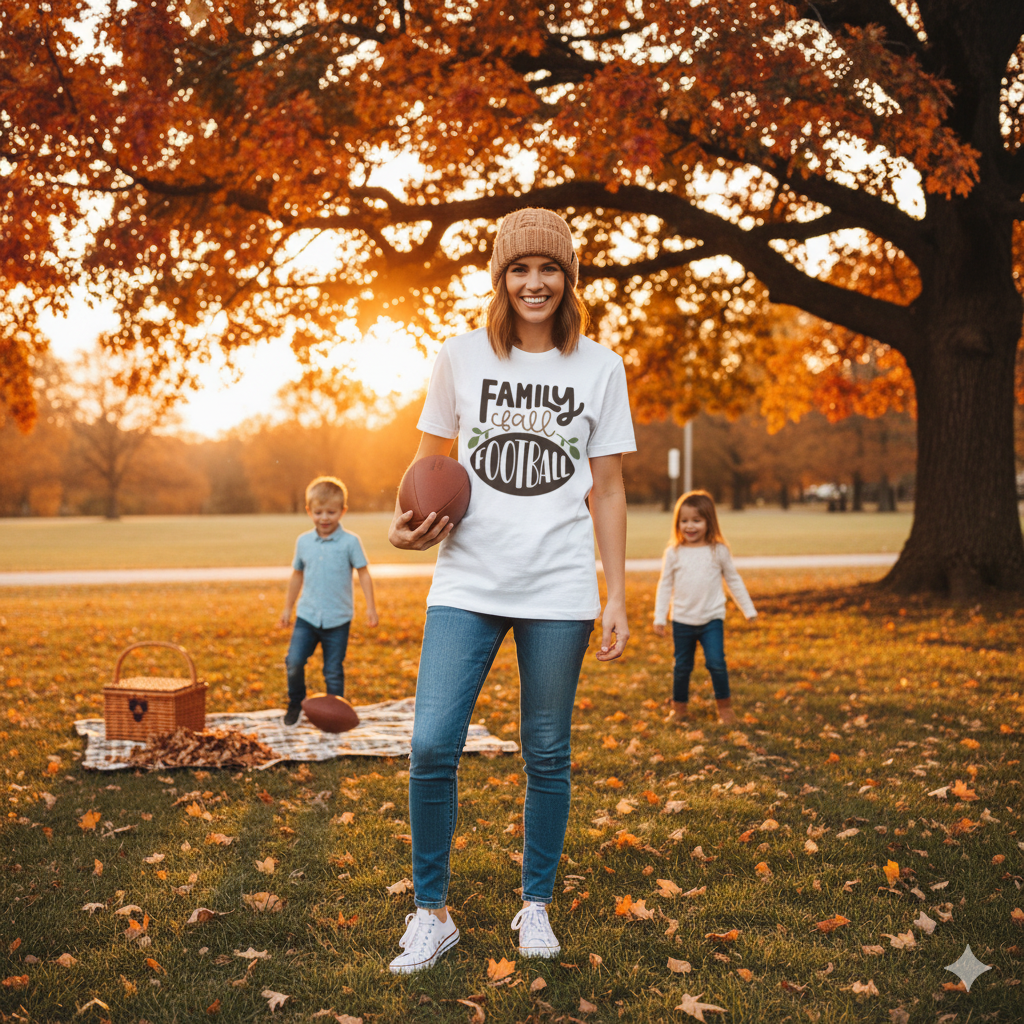 Family Fall Football Girls Shirt Boys Shirt Fall