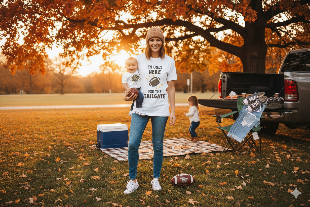 I'm Only Here For The Tailgate Girls Shirt Boys Shirt Fall Football