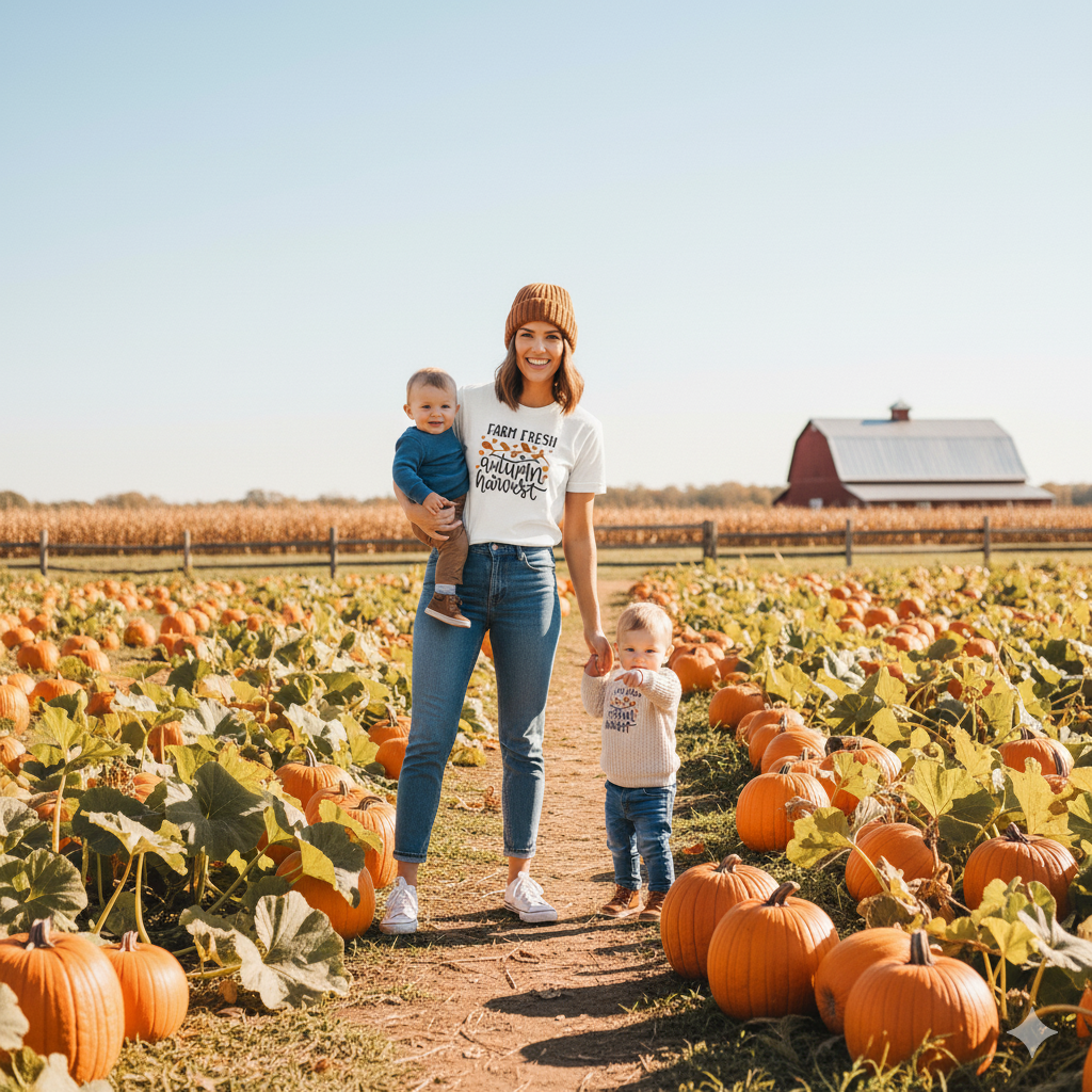 Farm fresh autumn harvest Girls Shirts Boys Shirt Fall