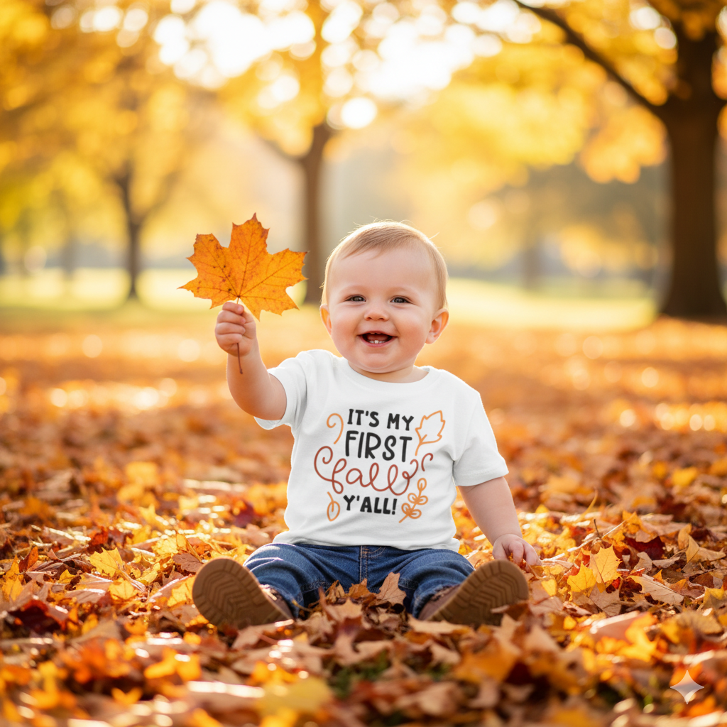 It's My First Fall Y'all Girls Shirt Boys Shirt Fall