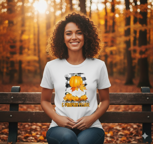 Autumn Leaves & Pumpkin Please Thanksgiving Fall Girls Shirt