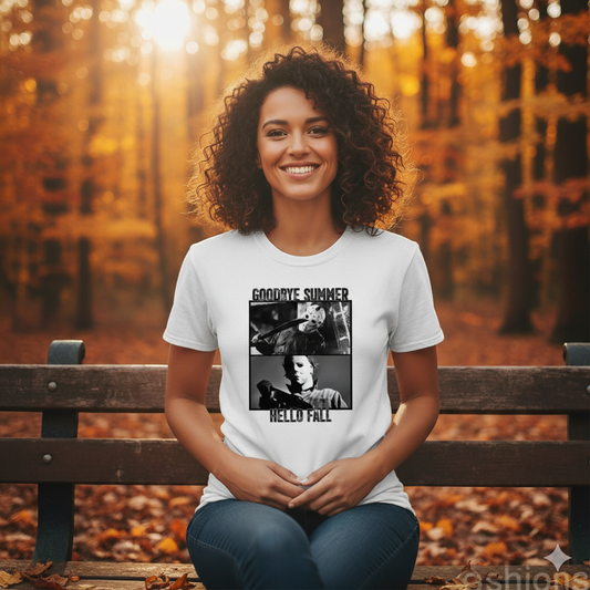 Goodbye Summer Hello Fall Halloween Girls Shirt Boys Shirt
