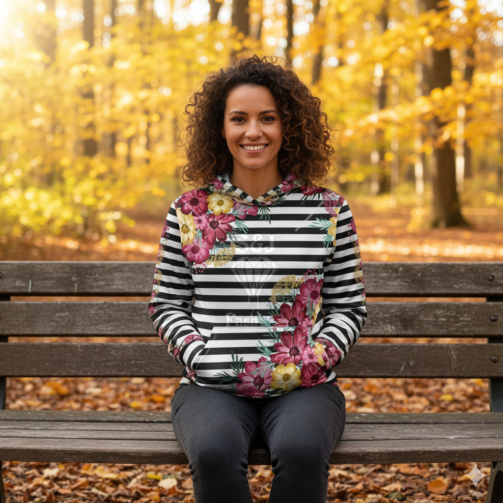 Fall Floral Stripes Handmade