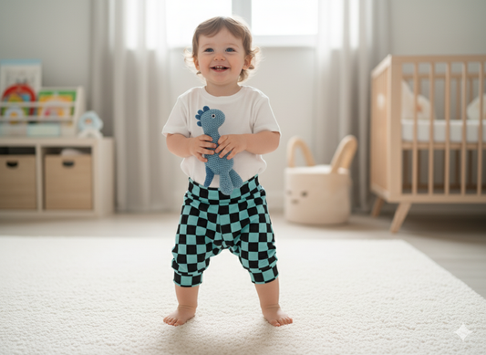 Black & Blue Checker Handmade