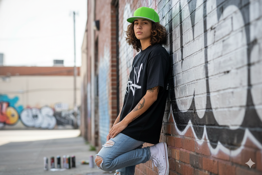 Lime & White Snapback Hat