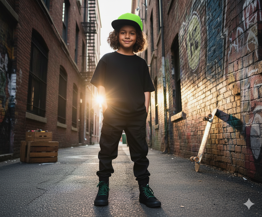 Lime Green & Black Snapback Hat