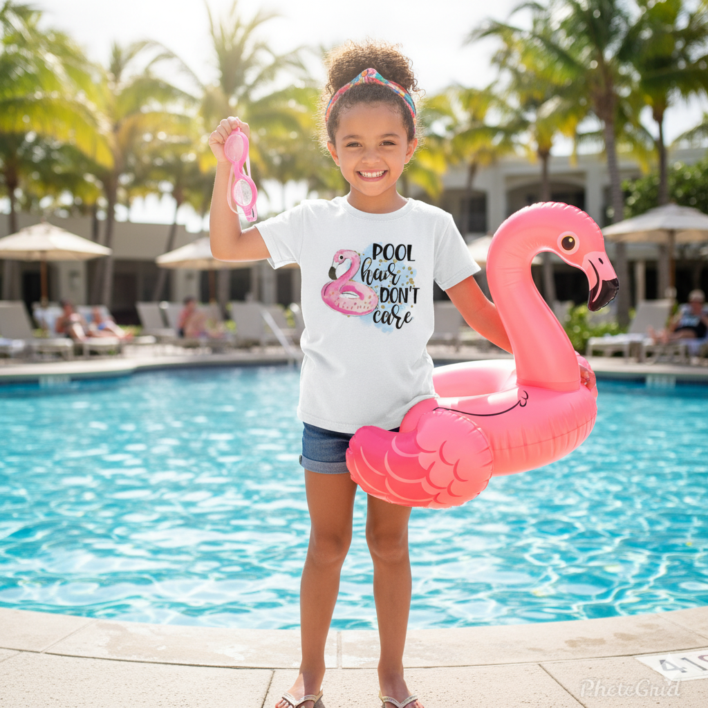 Pool Hair Dont Care Girls Shirt