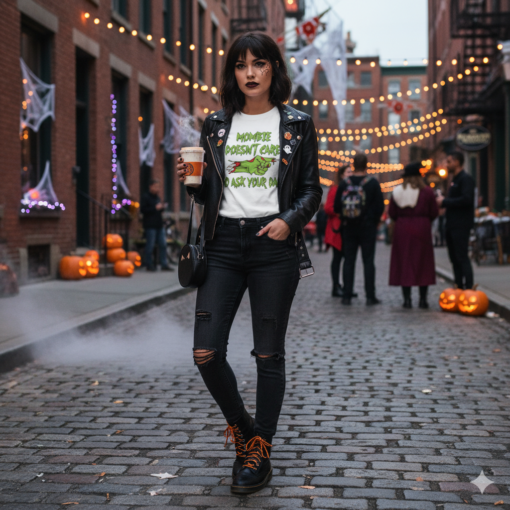 Mombie doesn't Care Ladies Shirt Halloween