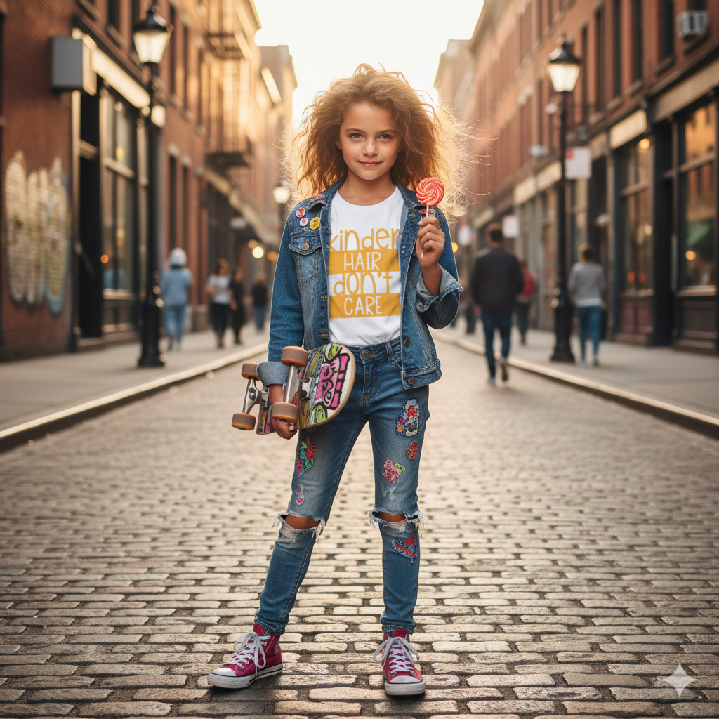 Kinder Hair Don't Care Girls Shirt Boys Shirt Back To School