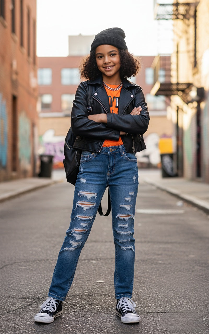 Girls Distressed Jeans Trigga