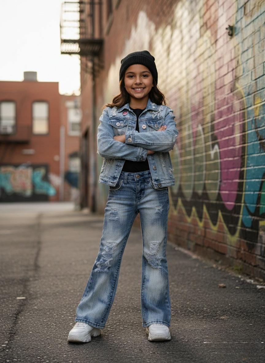 Girls Distressed Jeans Homebody