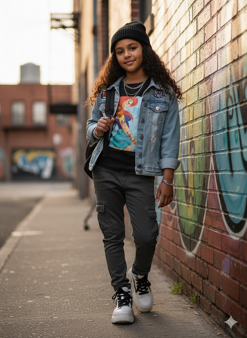 Tatted Disney Princess Ariel Girls Shirt Ladies Shirt