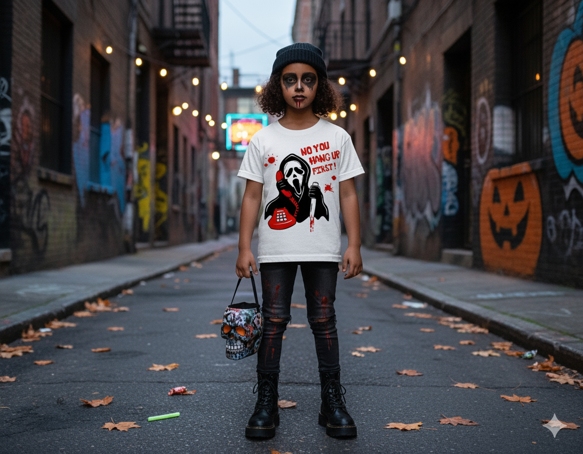 Ghost Face Halloween Girls Shirt Boys Shirt Ladies Shirt