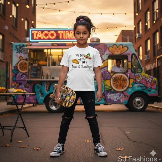 We go together like Taco & Tuesday Girls Shirt Boys Shirt