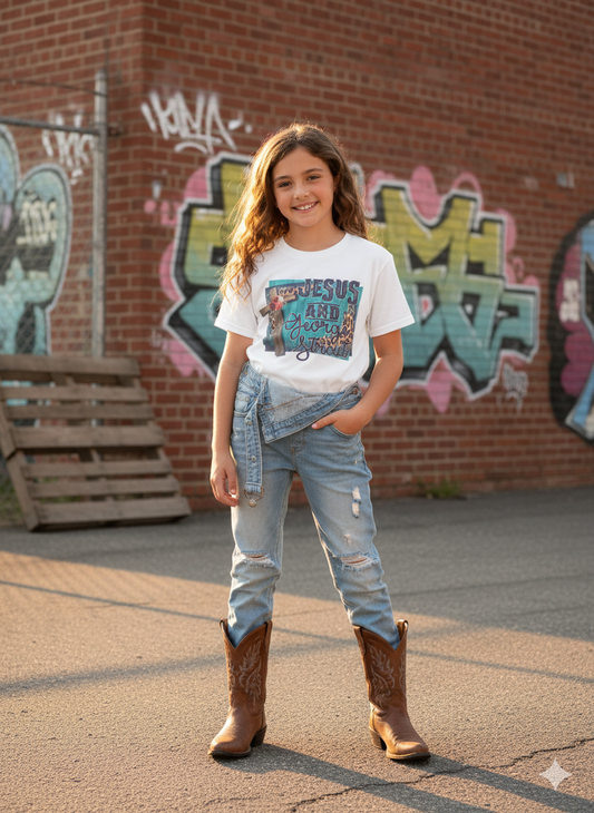 Jesus and George Strait Country Girls Shirt Boys Shirt