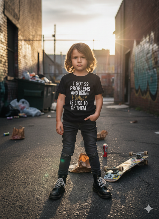 I got 99 problems and being hungry is 10 of them  Boys Shirt Girls Shirt