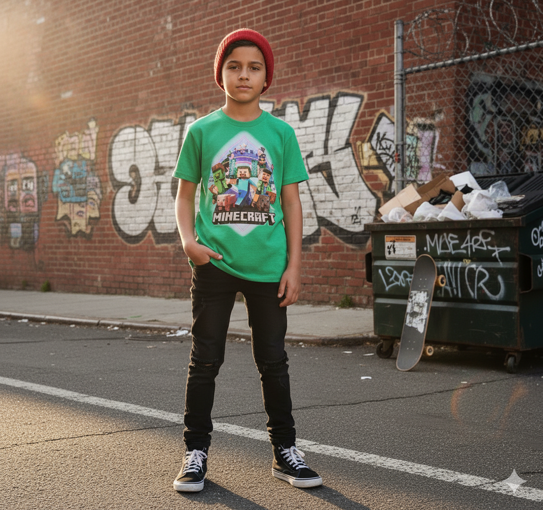 Minecraft Boys Shirt Girls Shirt Ladies Shirt Mens Shirt