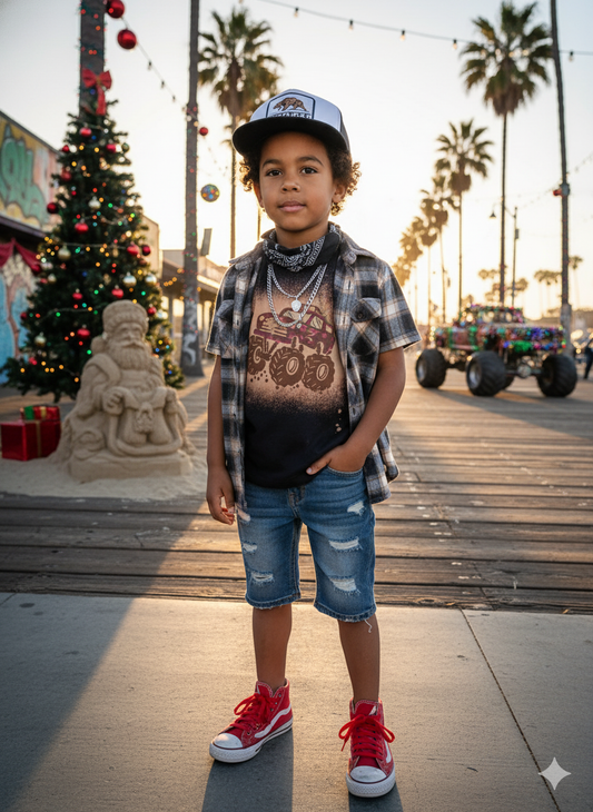 Monster Truck Christmas Boys Shirt Girls Shirt Ladies Shirt Mens Shirt