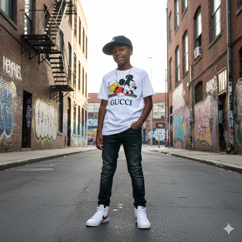 Mickey Gucci Boys Shirt  Designer Disney