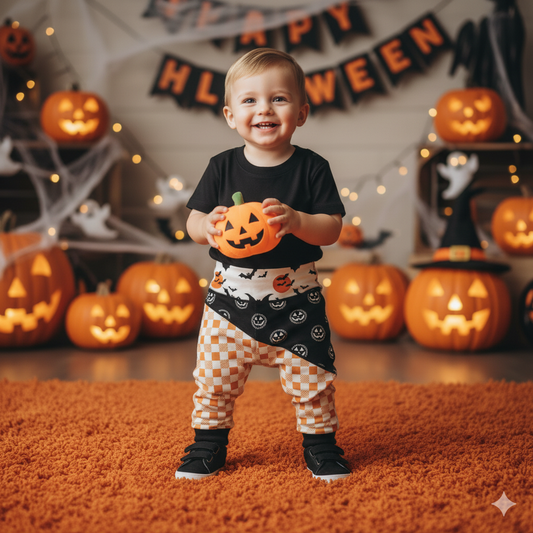 Orange Plaid Halloween Handmade