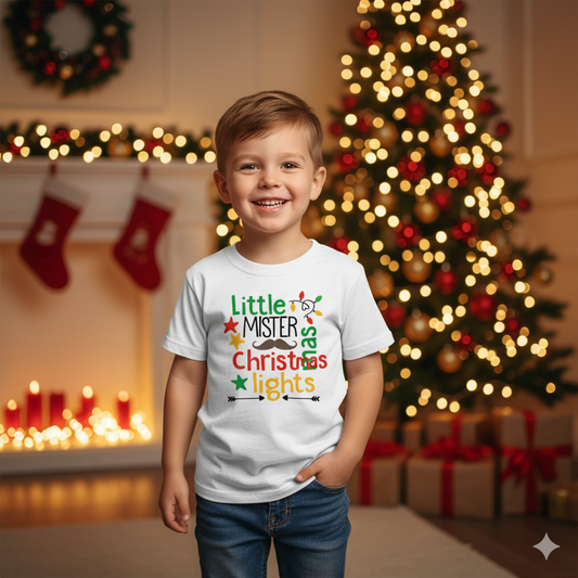Little Mister Christmas Lights Boys Shirt