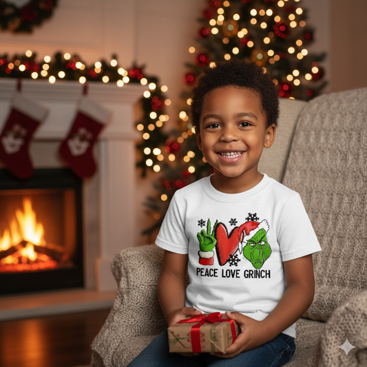 Peace Love Grinch Christmas Boys Shirt Girls Shirt Ladies Shirt Mens Shirt