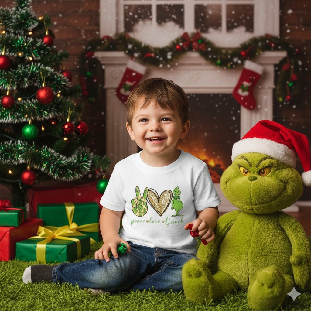 Peace Love Grinch Christmas Boys Shirt Girls Shirt Ladies Shirt Mens Shirt