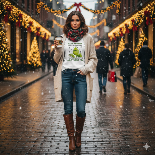 Touch My Coffee Grinch Christmas Boys Shirt Girls Shirt