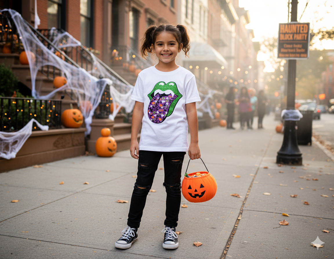 Rolling Stones Halloween Tongue Girls Shirt Boys Shirt Halloween