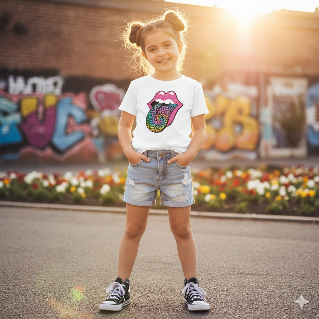 Rolling Stones Leopard Tongue Girls Shirt Ladies Shirt