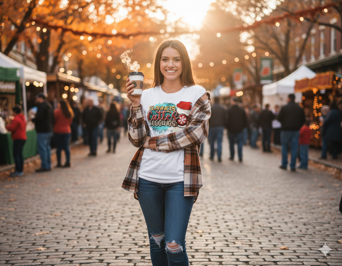 Flannels Lattes Leggings Winter Ladies Shirt Girls Shirt Boys Shirt Men's Shirt